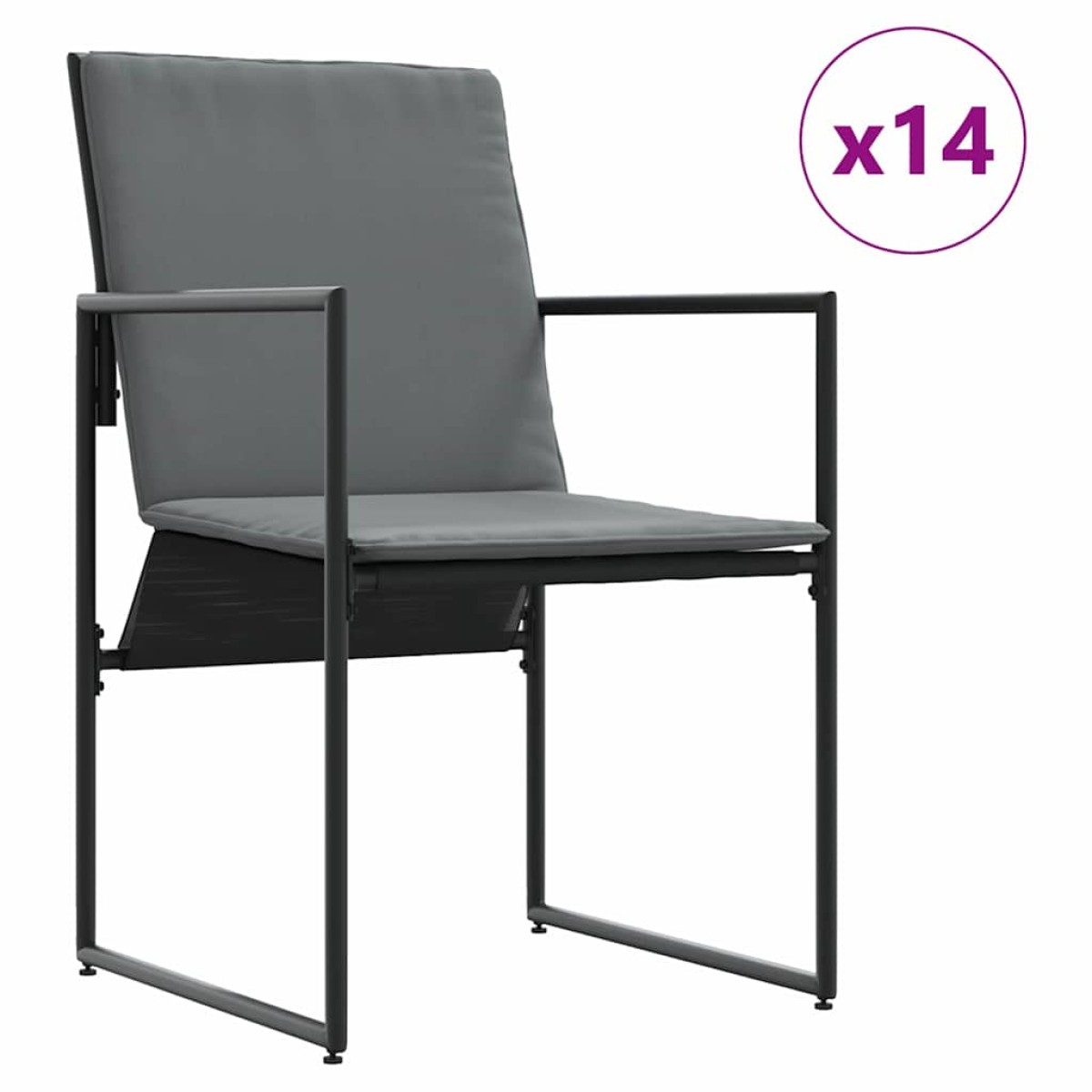 vidaXL Σέτ φαγητού για κήπο 15 τμχ. Μαύρο Ατσάλι