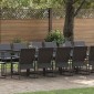 vidaXL Σέτ φαγητού για κήπο 17 τμχ. Μαύρο Ατσάλι