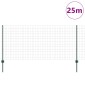 vidaXL Περίφραξη Euro με Στήλη 25 x 1 m PVC-Επικαλυμμένο Ατσάλι Δίχτυ