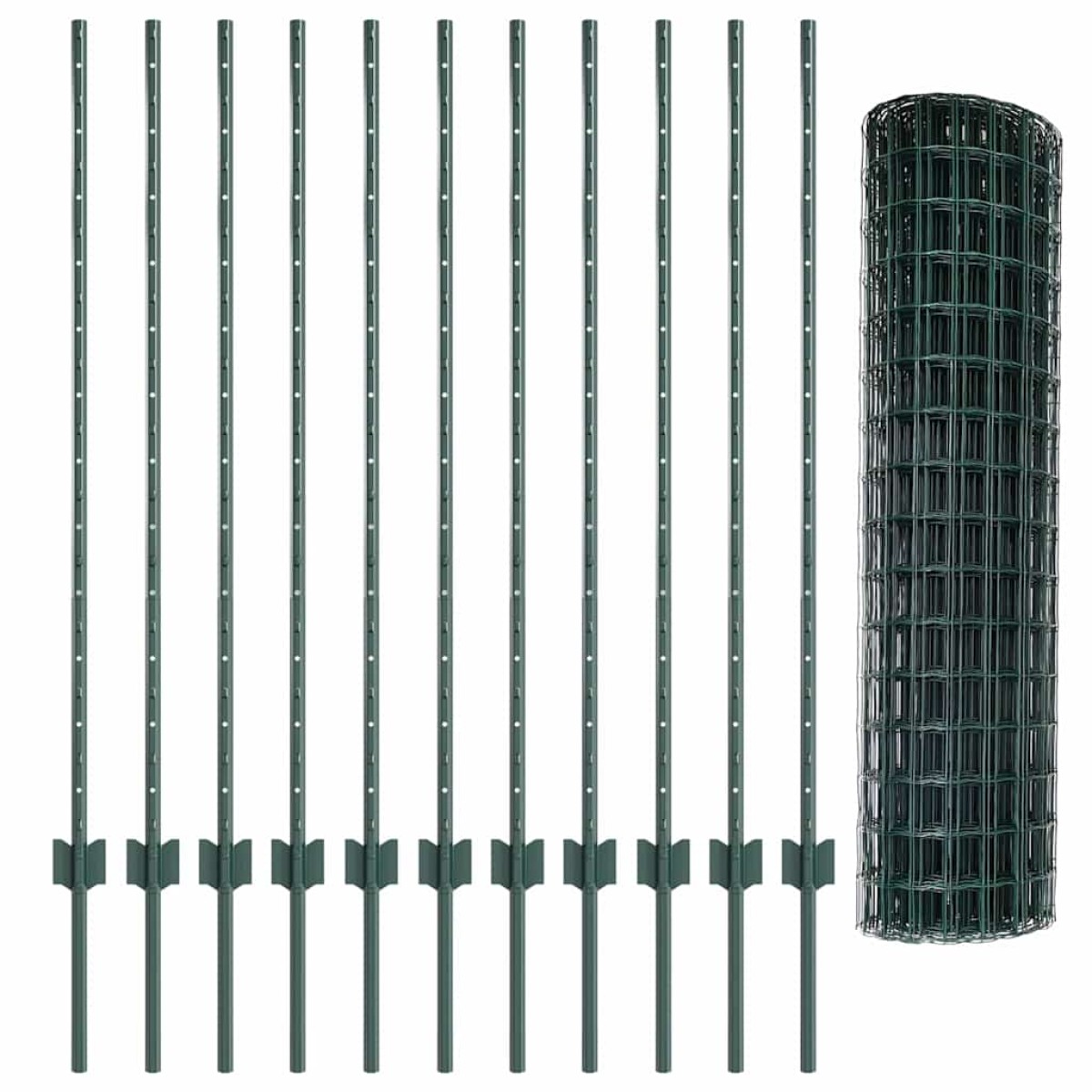 vidaXL Περίφραξη Euro με Στήλη 25 x 1,2 μ PVC-Επικαλυμμένο Ατσάλι