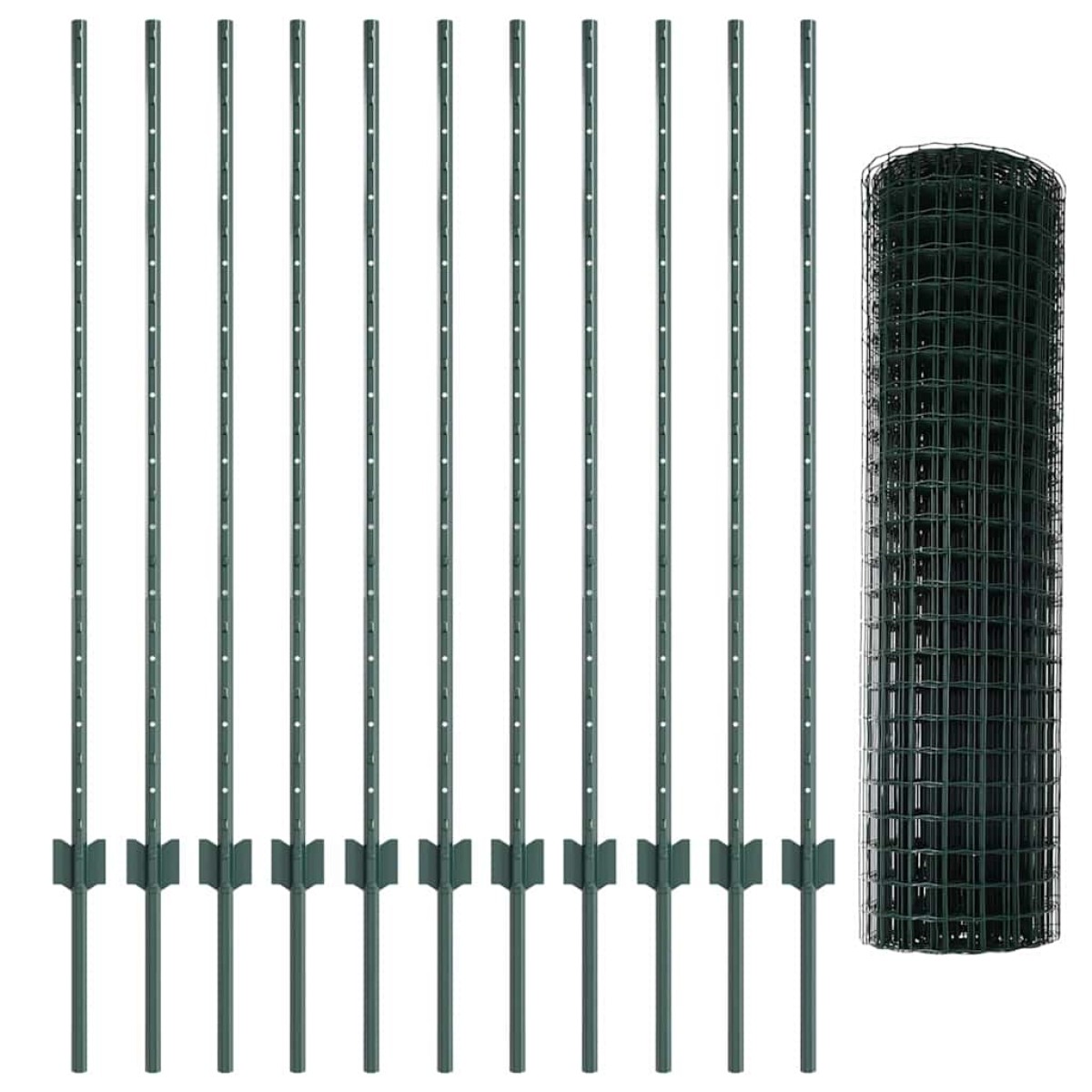 vidaXL Περίφραξη Euro με Στήλη 25 x 1,2 μ PVC-Επικαλυμμένο Ατσάλι