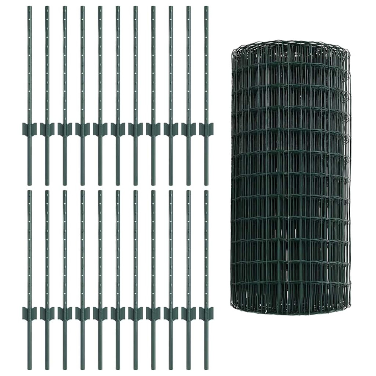 vidaXL Περίφραξη Euro με Στήλη 50 x 0,6 μ PVC-Επικαλυμμένο Ατσάλι