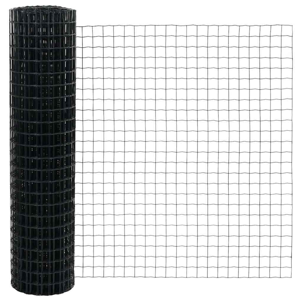 vidaXL Περίφραξη Euro με Στήλη 10 x 1 m PVC-Επικαλυμμένο Ατσάλι Γκρι