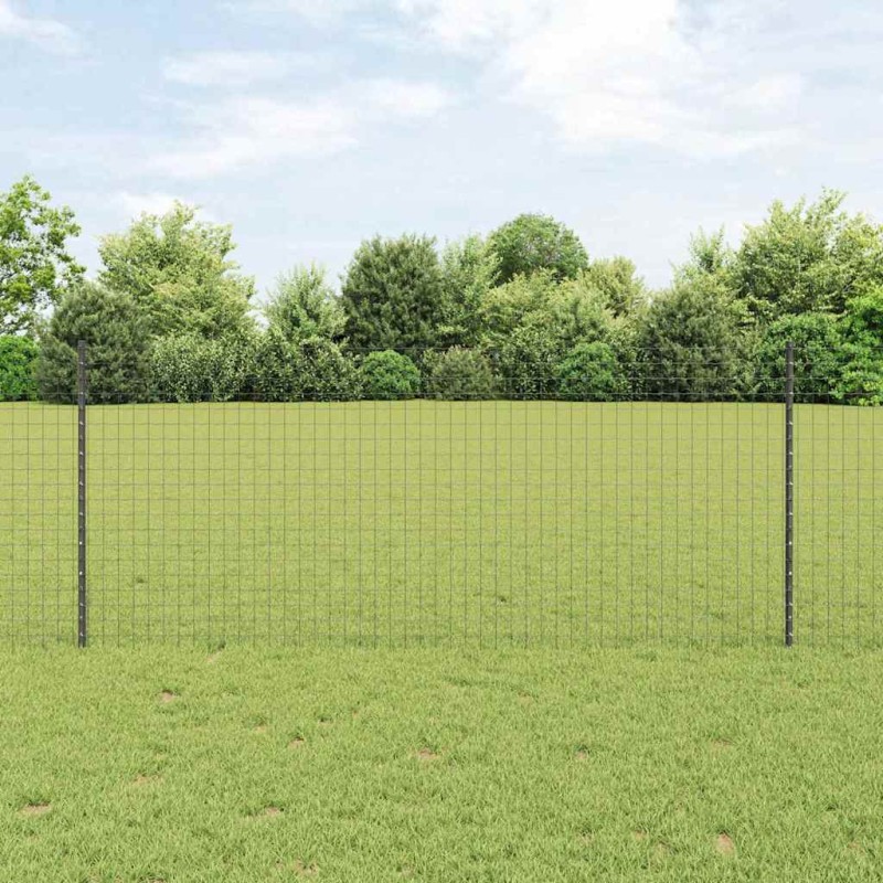 vidaXL Περίφραξη Euro με Στήλη 10 x 1 m PVC-Επικαλυμμένο Ατσάλι Γκρι