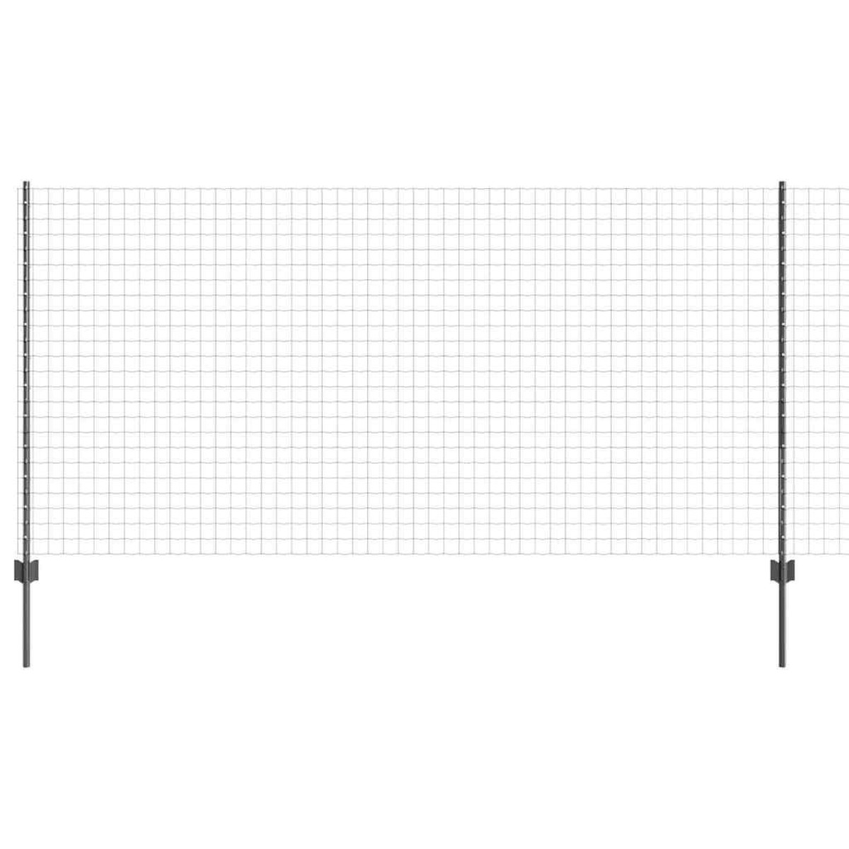 vidaXL Περίφραξη Euro με Στήλη 10 x 1,2 μ PVC-Επικαλυμμένο Ατσάλι Γκρι