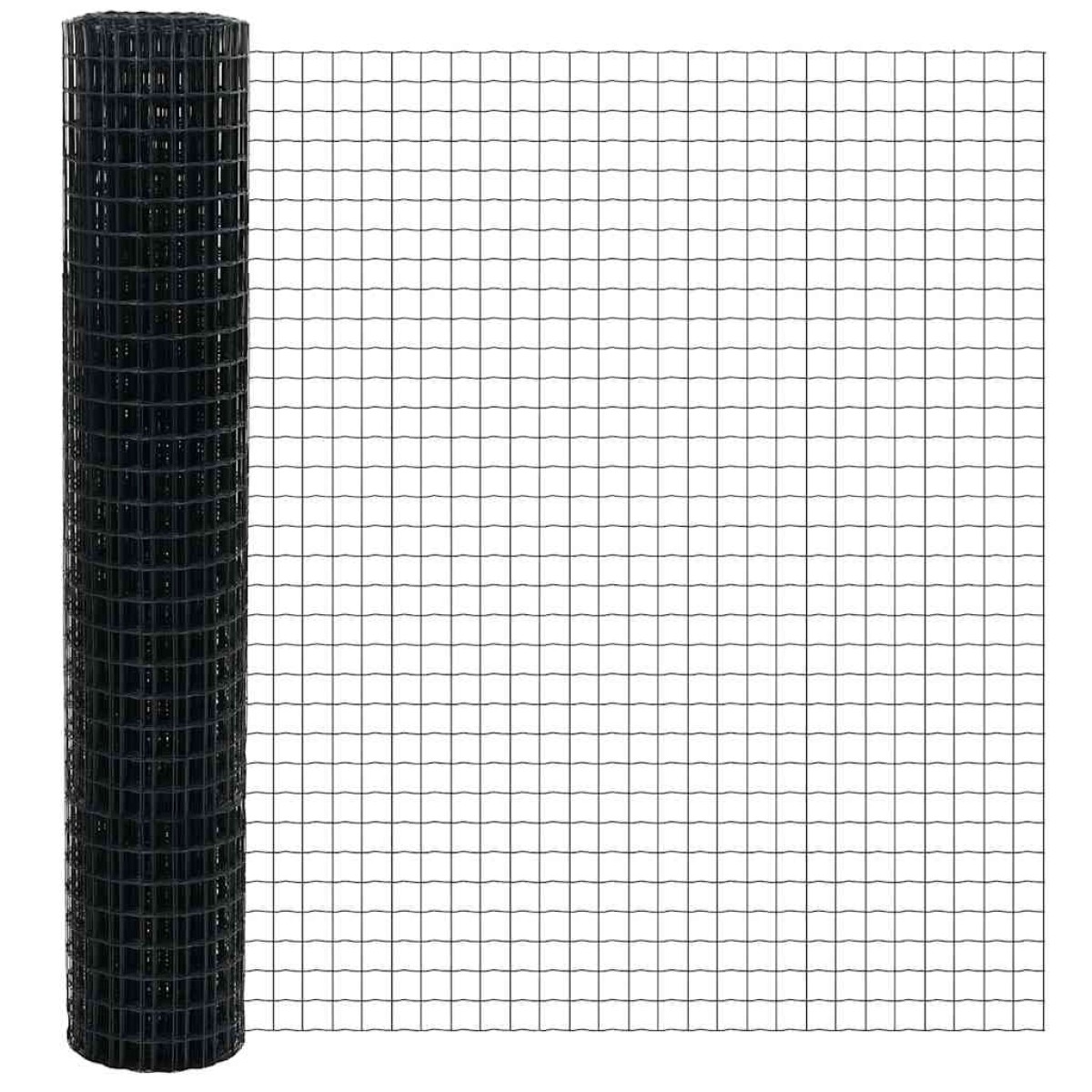 vidaXL Περίφραξη Euro με Στήλη 10 x 1,5 m PVC-Επικαλυμμένο Ατσάλι Γκρι