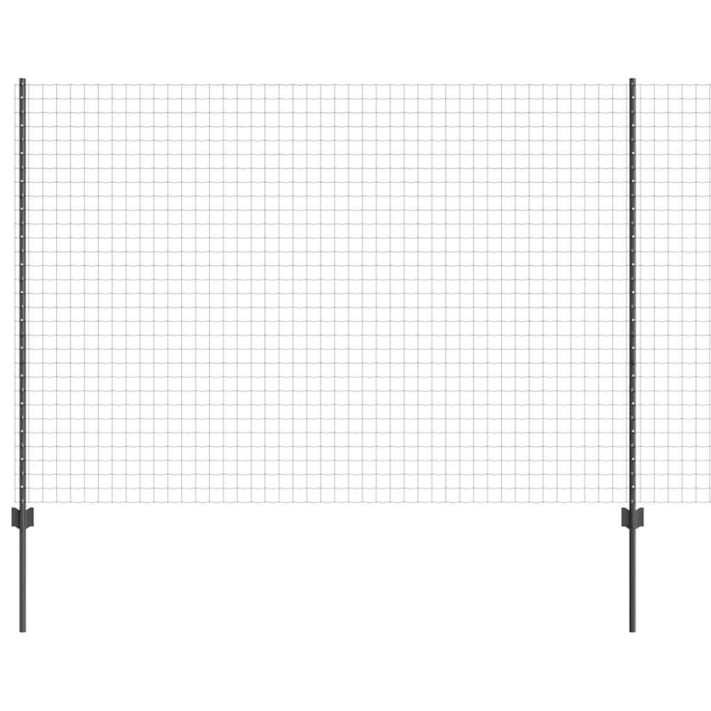 vidaXL Περίφραξη Euro με Στήλη 10 x 1,6 m PVC-Επικαλυμμένο Ατσάλι Γκρι