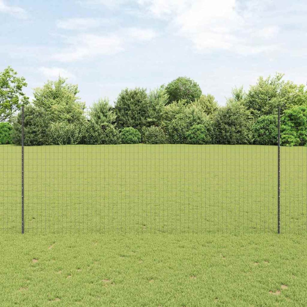 vidaXL Περίφραξη Euro με Στήλη 10 x 1,5 m PVC-Επικαλυμμένο Ατσάλι Γκρι