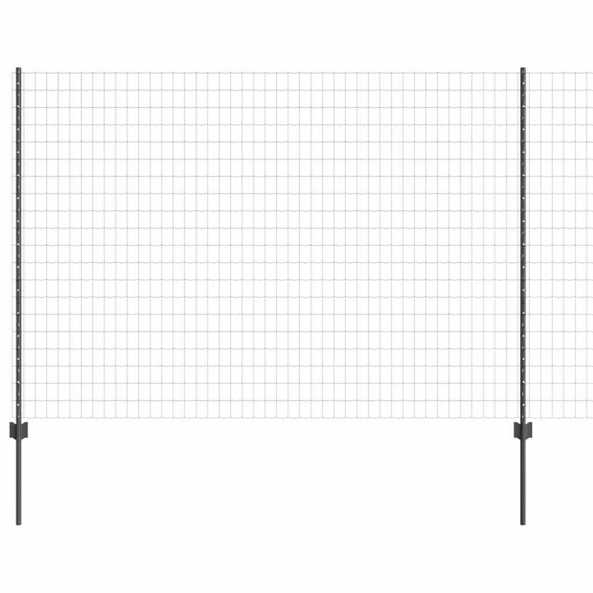 vidaXL Περίφραξη Euro με Στήλη 10 x 1,6 m PVC-Επικαλυμμένο Ατσάλι Γκρι