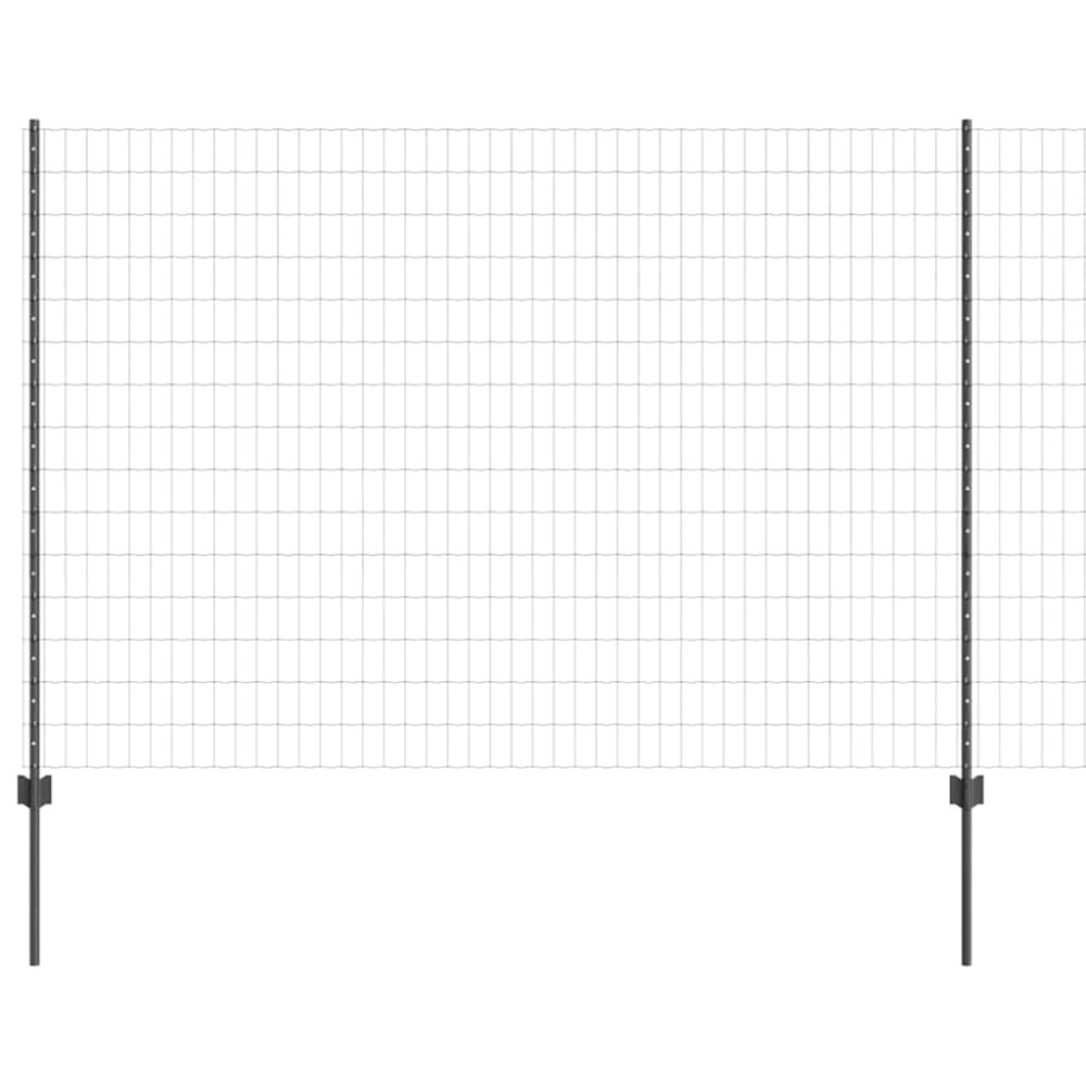 vidaXL Περίφραξη Euro με Στήλη 10 x 1,6 m PVC-Επικαλυμμένο Ατσάλι Γκρι