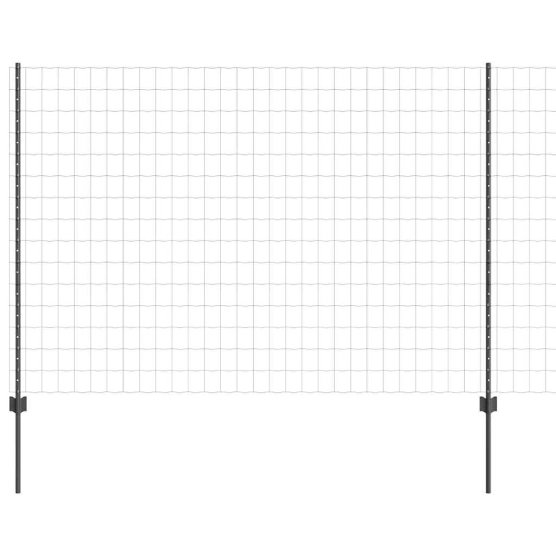 vidaXL Περίφραξη Euro με Στήλη 10 x 1,5 m PVC-Επικαλυμμένο Ατσάλι Γκρι