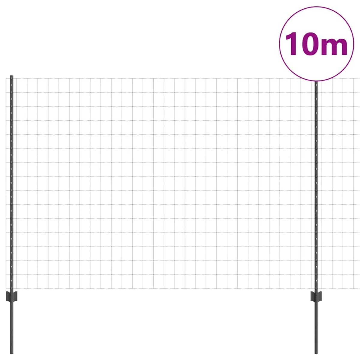 vidaXL Περίφραξη Euro με Στήλη 10 x 1,5 m PVC-Επικαλυμμένο Ατσάλι Γκρι