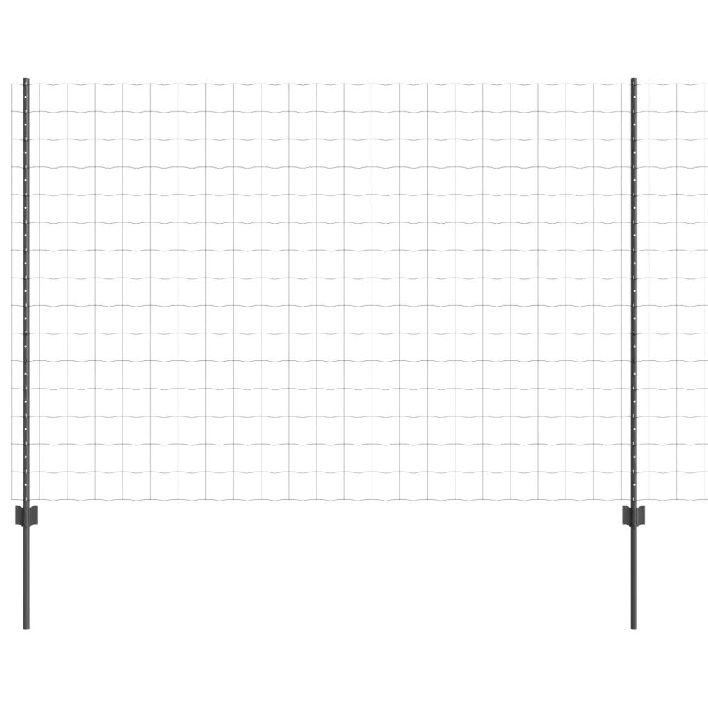 vidaXL Περίφραξη Euro με Στήλη 10 x 1,5 m PVC-Επικαλυμμένο Ατσάλι Γκρι