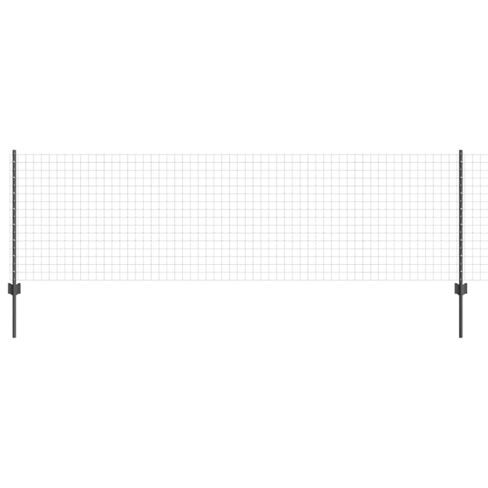 vidaXL Περίφραξη Euro με Στήλη 25 x 0,8 m PVC-Επικαλυμμένο Ατσάλι Γκρι