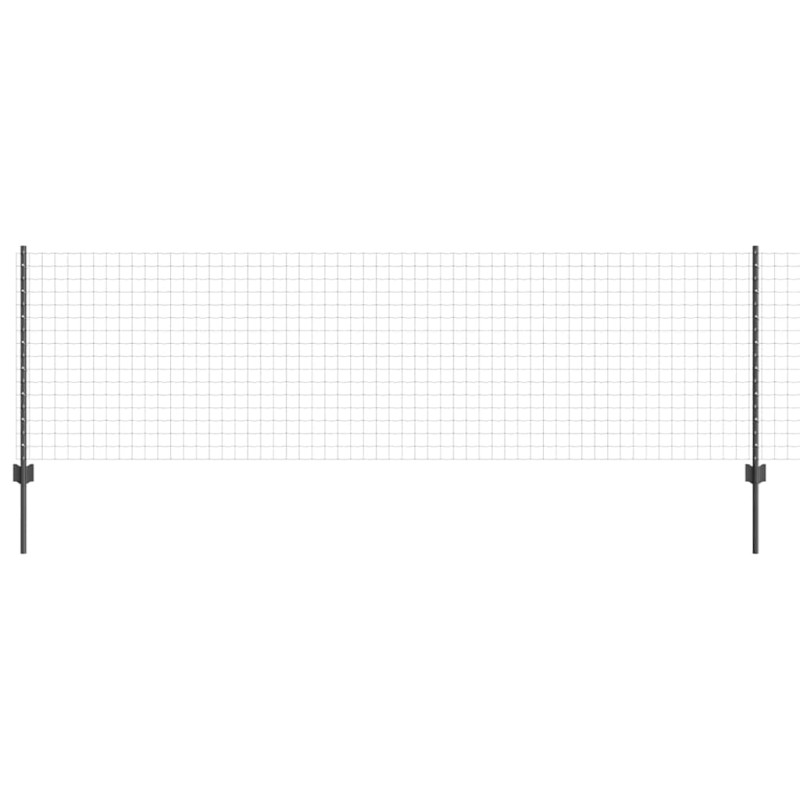 vidaXL Περίφραξη Euro με Στήλη 25 x 0,8 m PVC-Επικαλυμμένο Ατσάλι Γκρι
