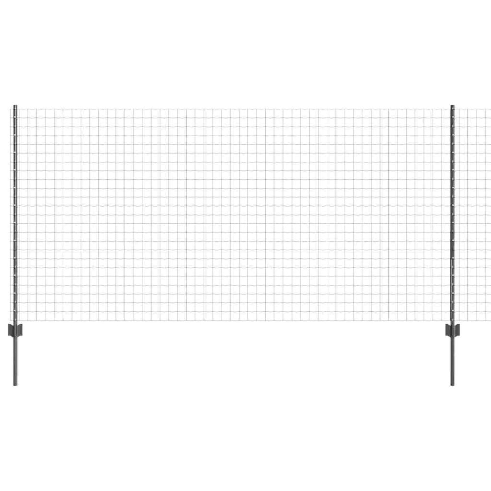 vidaXL Περίφραξη Euro με Στήλη 25 x 1,2 μ PVC-Επικαλυμμένο Ατσάλι Γκρι
