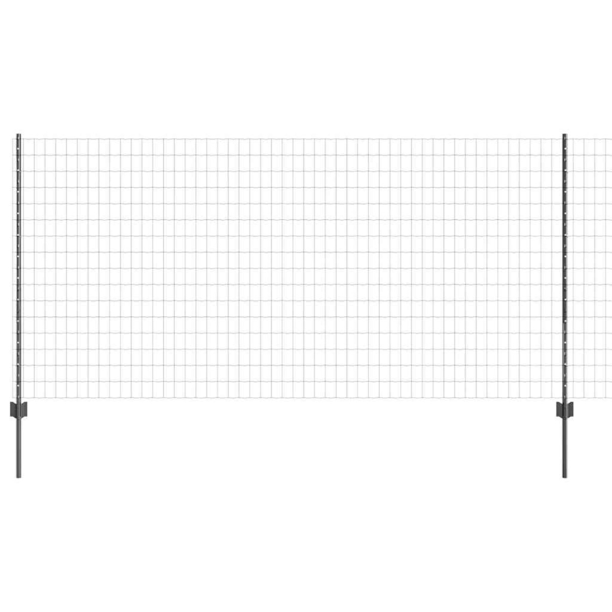 vidaXL Περίφραξη Euro με Στήλη 25 x 1,2 μ PVC-Επικαλυμμένο Ατσάλι Γκρι