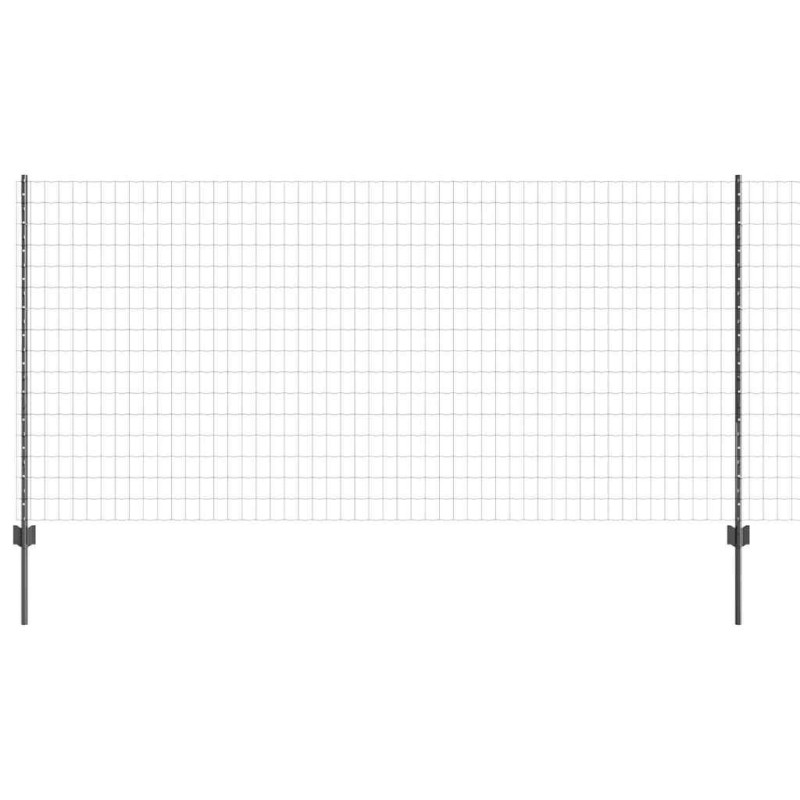 vidaXL Περίφραξη Euro με Στήλη 25 x 1,2 μ PVC-Επικαλυμμένο Ατσάλι Γκρι