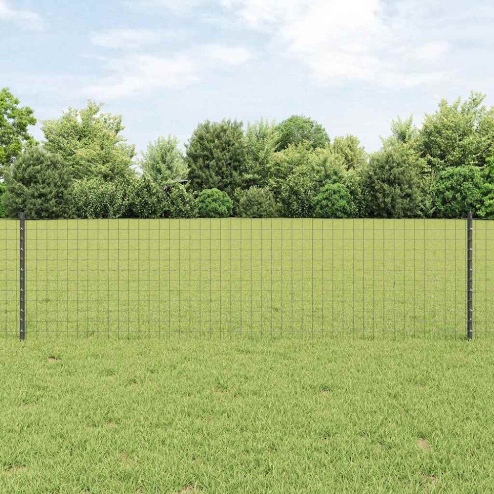 vidaXL Περίφραξη Euro με Στήλη 50 x 0,6 μ PVC-Επικαλυμμένο Ατσάλι Γκρι