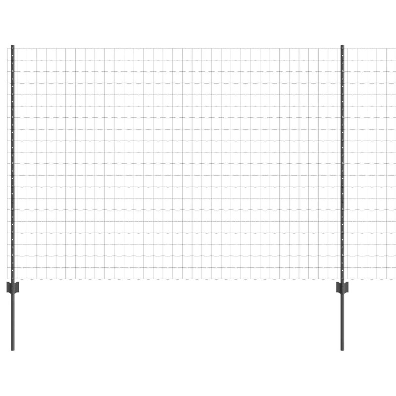 vidaXL Περίφραξη Euro με Στήλη 10 x 1,5 m PVC-Επικαλυμμένο Ατσάλι Γκρι