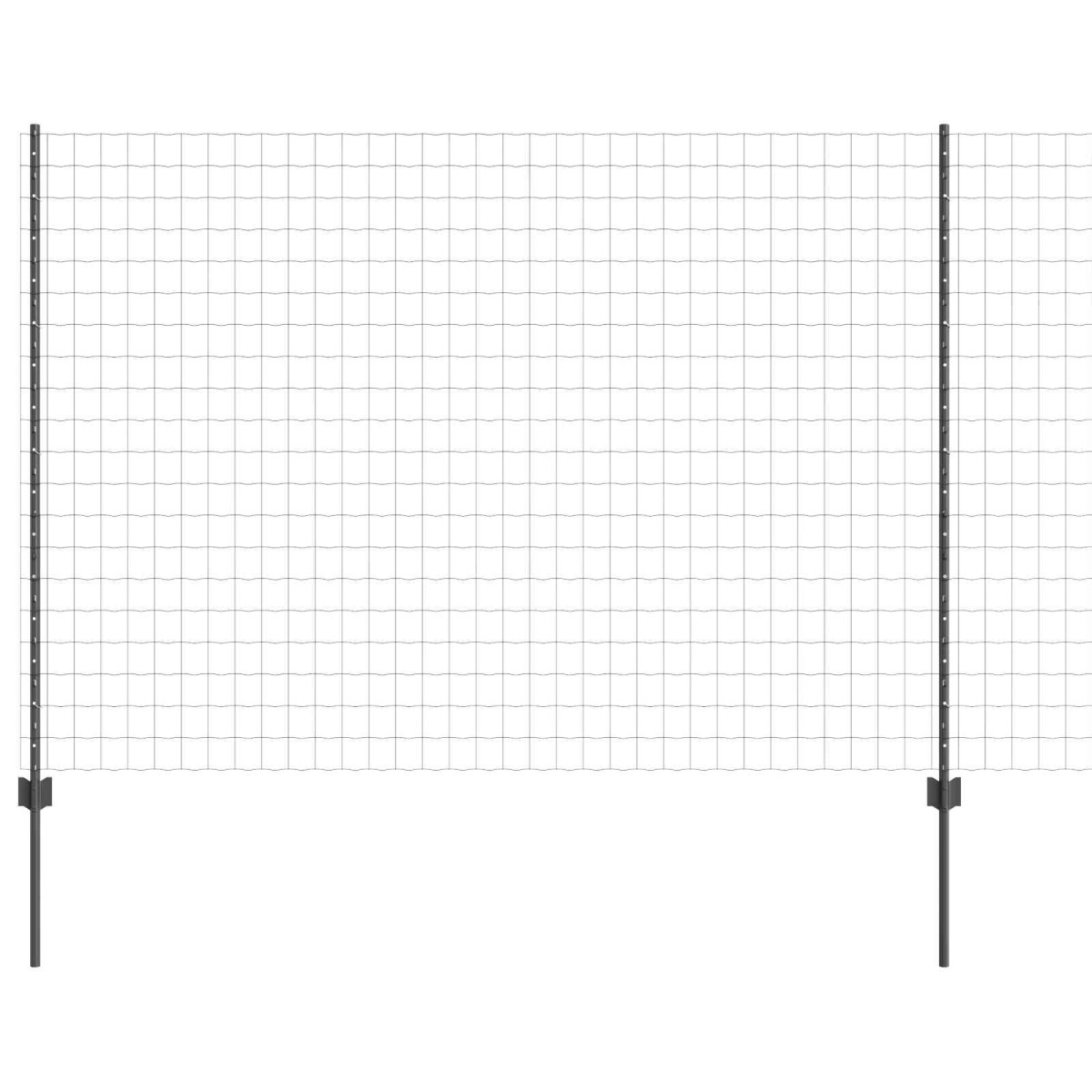 vidaXL Περίφραξη Euro με Στήλη 10 x 1,5 m PVC-Επικαλυμμένο Ατσάλι Γκρι