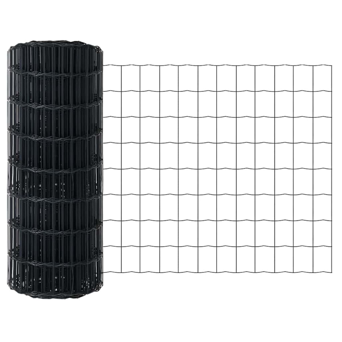 vidaXL Περίφραξη Euro με Στήλη 25 x 0,6 μ PVC-Επικαλυμμένο Ατσάλι Γκρι