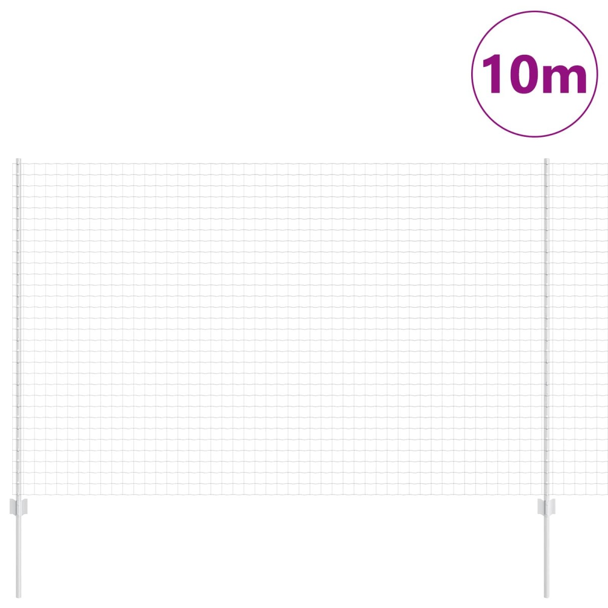 vidaXL Περίφραξη Euro με Στήλη 10 x 1,6 m Γαλβανισμένος Χάλυβας Ασημί