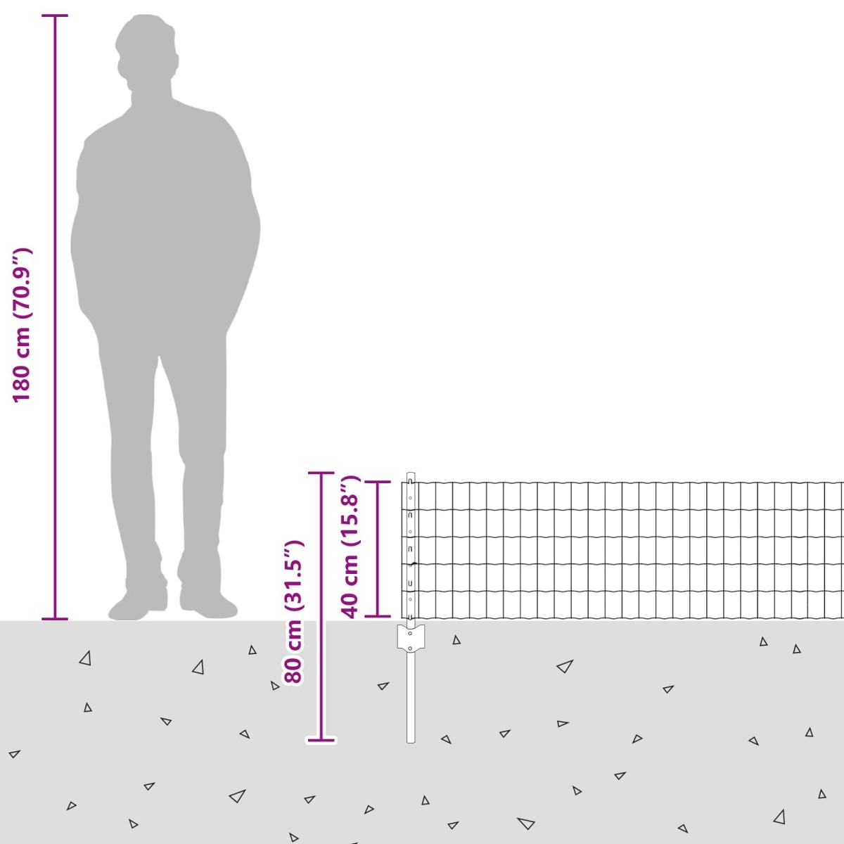 vidaXL Περίφραξη Euro με Στήλη 10 x 0,4 m Γαλβανισμένος Χάλυβας Ασημί