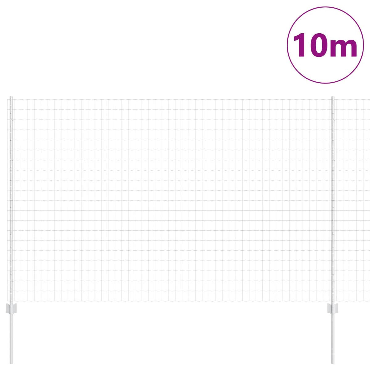 vidaXL Περίφραξη Euro με Στήλη 10 x 1,6 m Γαλβανισμένος Χάλυβας Ασημί