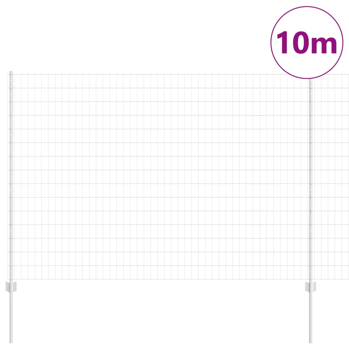 vidaXL Περίφραξη Euro με Στήλη 10 x 1,6 m Γαλβανισμένος Χάλυβας Ασημί