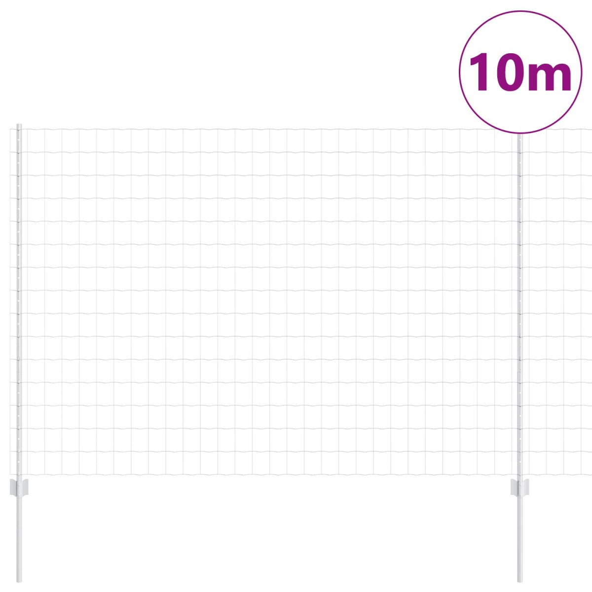 vidaXL Περίφραξη Euro με Στήλη 10 x 1,5 m Γαλβανισμένος Χάλυβας Ασημί
