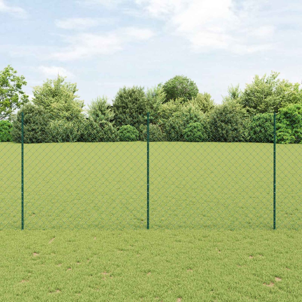 vidaXL Φράχτης αλυσίδας με στήλη 10 x 1,4 μ PVC-Επικαλυμμένο Ατσάλι