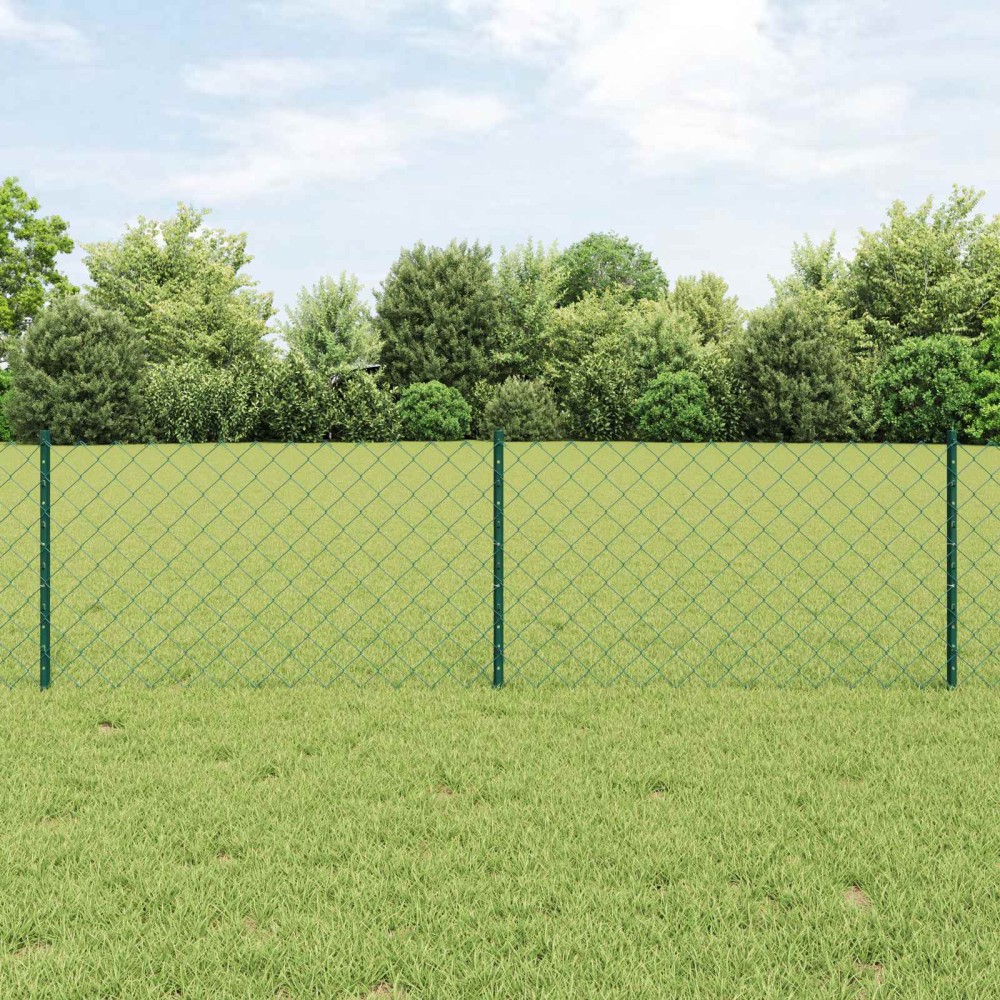 vidaXL Φράχτης αλυσίδας με στήλη 25 x 0,6 μ PVC-Επικαλυμμένο Ατσάλι