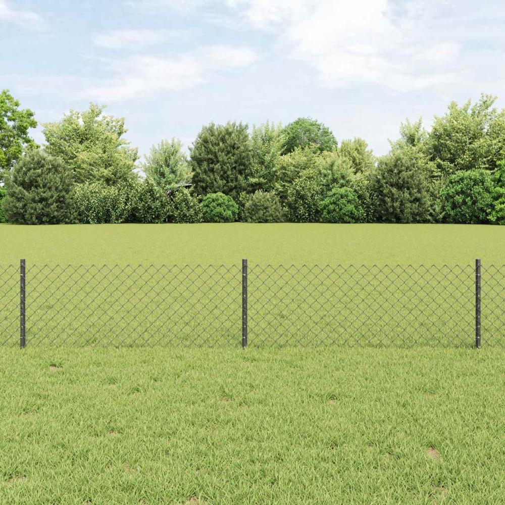 vidaXL Φράχτης αλυσίδας με στήλη 10 x 0,4 m PVC-Επικαλυμμένο Ατσάλι