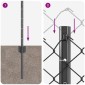 vidaXL Φράχτης αλυσίδας με στήλη 10 x 0,8 μ PVC-Επικαλυμμένο Ατσάλι