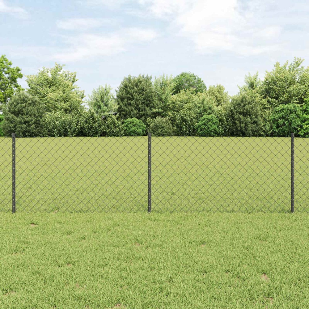 vidaXL Φράχτης αλυσίδας με στήλη 25 x 0,6 μ PVC-Επικαλυμμένο Ατσάλι