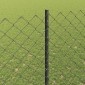 vidaXL Φράχτης αλυσίδας με στήλη 25 x 1,5 m Γαλβανισμένος Χάλυβας Γκρι
