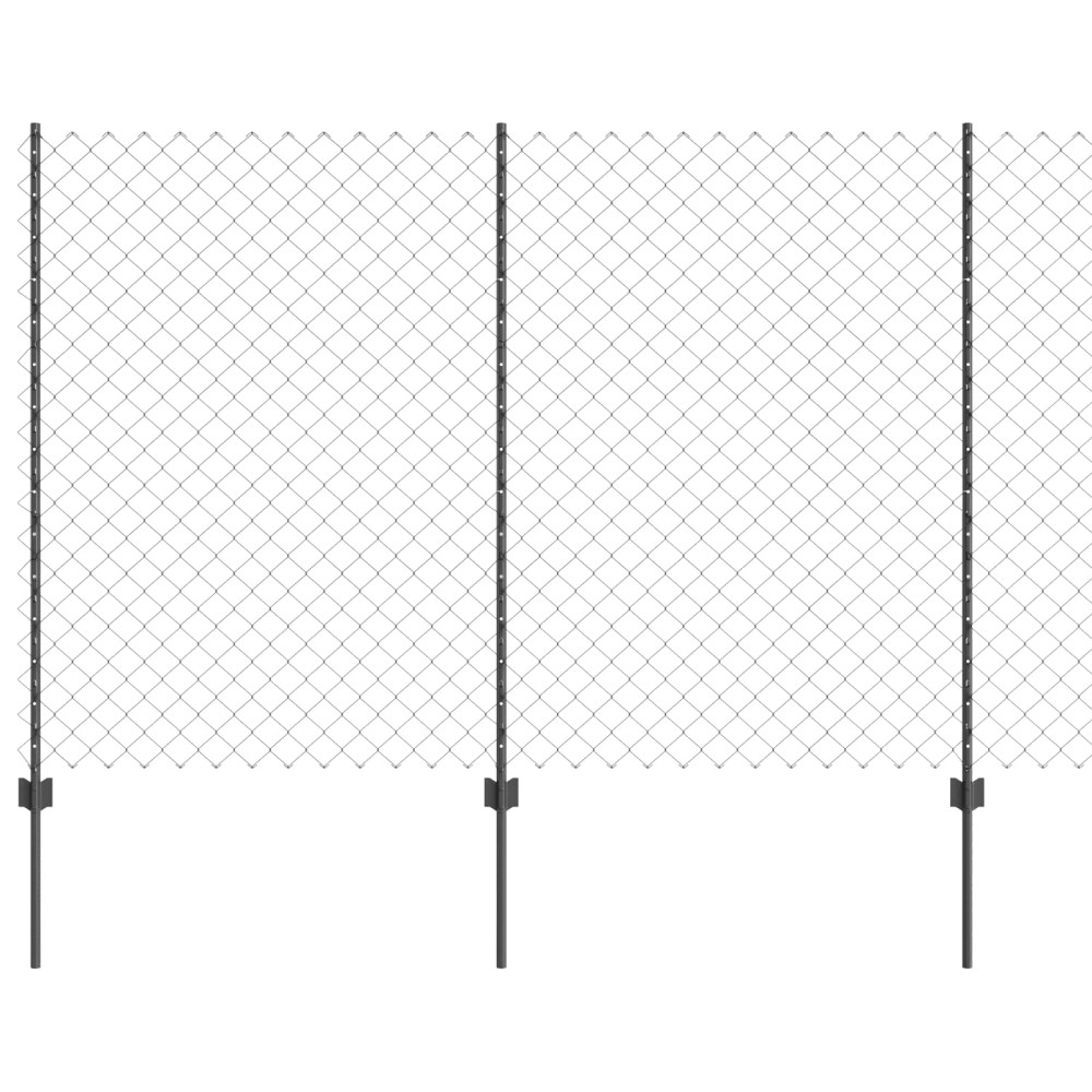 vidaXL Φράχτης αλυσίδας με στήλη 25 x 1,6 μ PVC-Επικαλυμμένο Ατσάλι