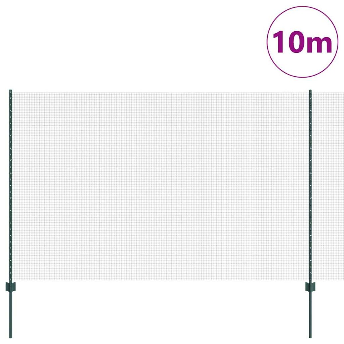 vidaXL Συρματόπλεγμα με Στυλίς 10 x 1,5 m Γαλβανισμένος Χάλυβας Δίχτυ