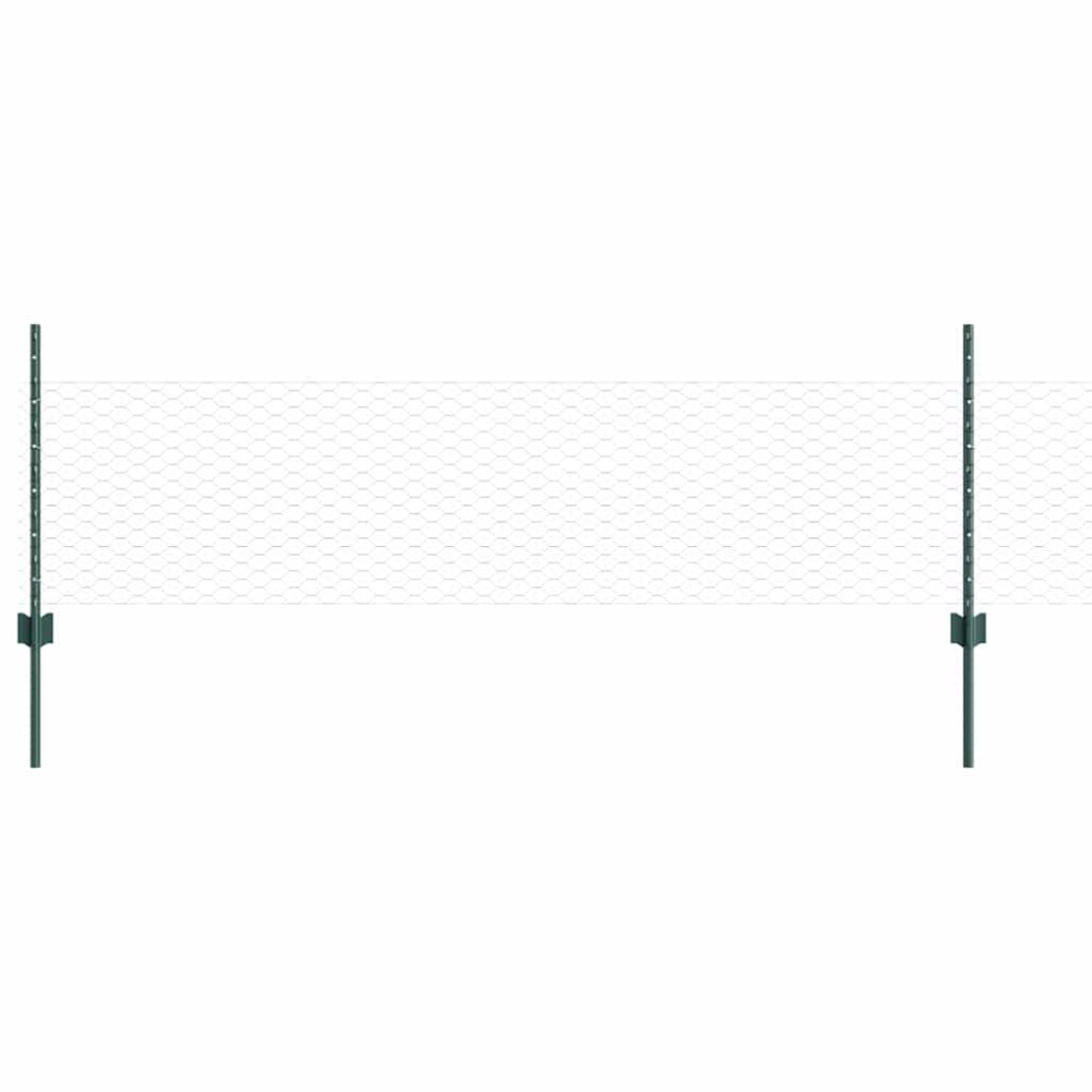 vidaXL Εξαγωνική Φράχτη με Στύλο 10 x 0,5 m PVC-Επικαλυμμένο Ατσάλι