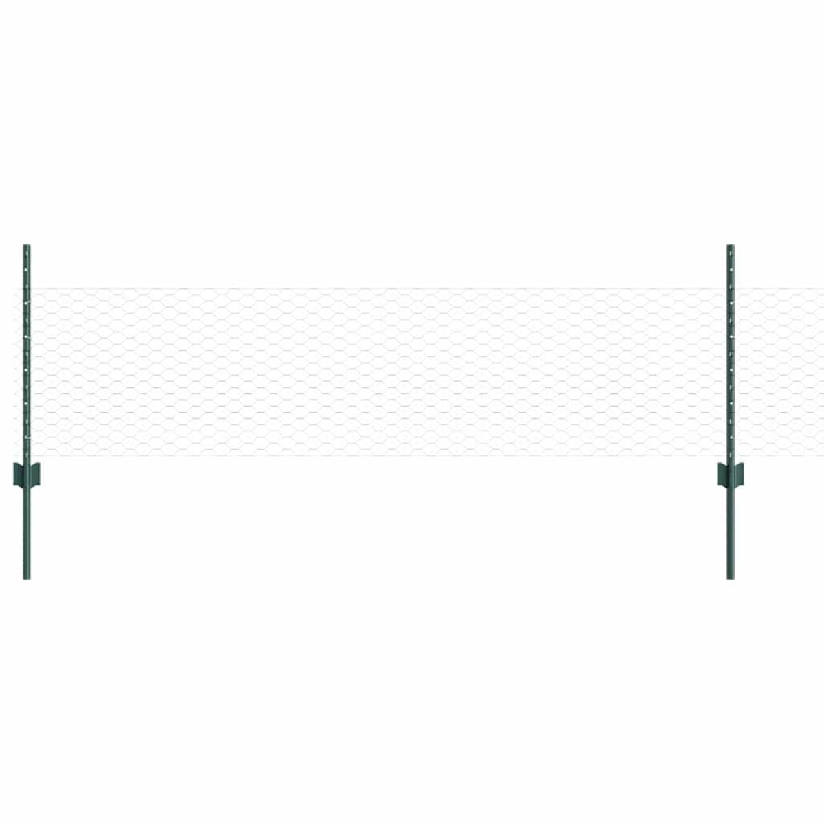 vidaXL Εξαγωνική Φράχτη με Στύλο 10 x 0,5 m PVC-Επικαλυμμένο Ατσάλι
