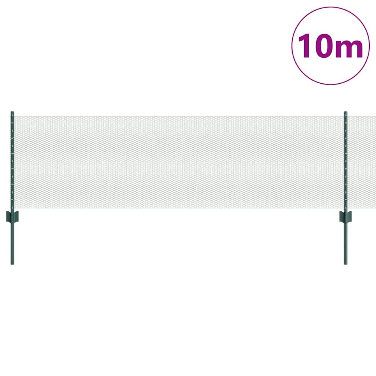 vidaXL Εξαγωνική Φράχτη με Στύλο 10 x 0,6 μ PVC-Επικαλυμμένο Ατσάλι