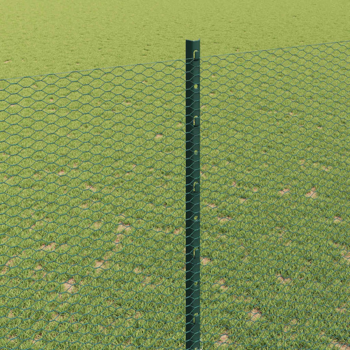 vidaXL Εξαγωνική Φράχτη με Στύλο 10 x 1,6 m PVC-Επικαλυμμένο Ατσάλι