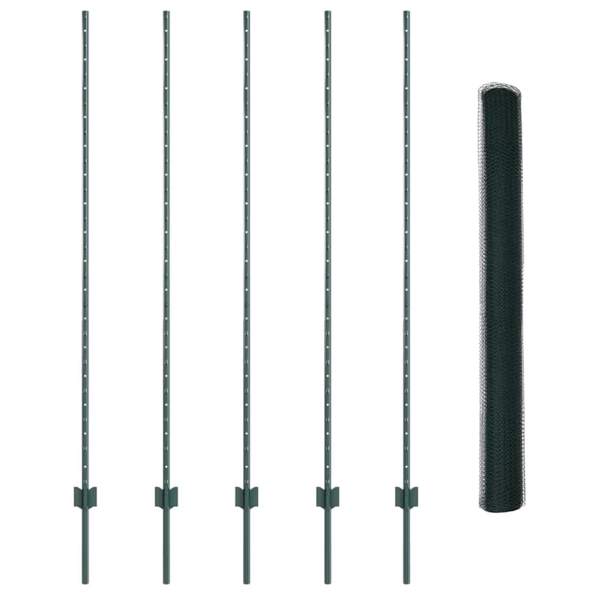 vidaXL Εξαγωνική Φράχτη με Στύλο 10 x 1,6 m PVC-Επικαλυμμένο Ατσάλι