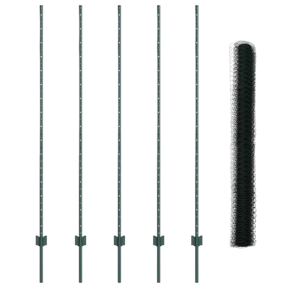 vidaXL Εξαγωνική Φράχτη με Στύλο 10 x 1,6 m PVC-Επικαλυμμένο Ατσάλι