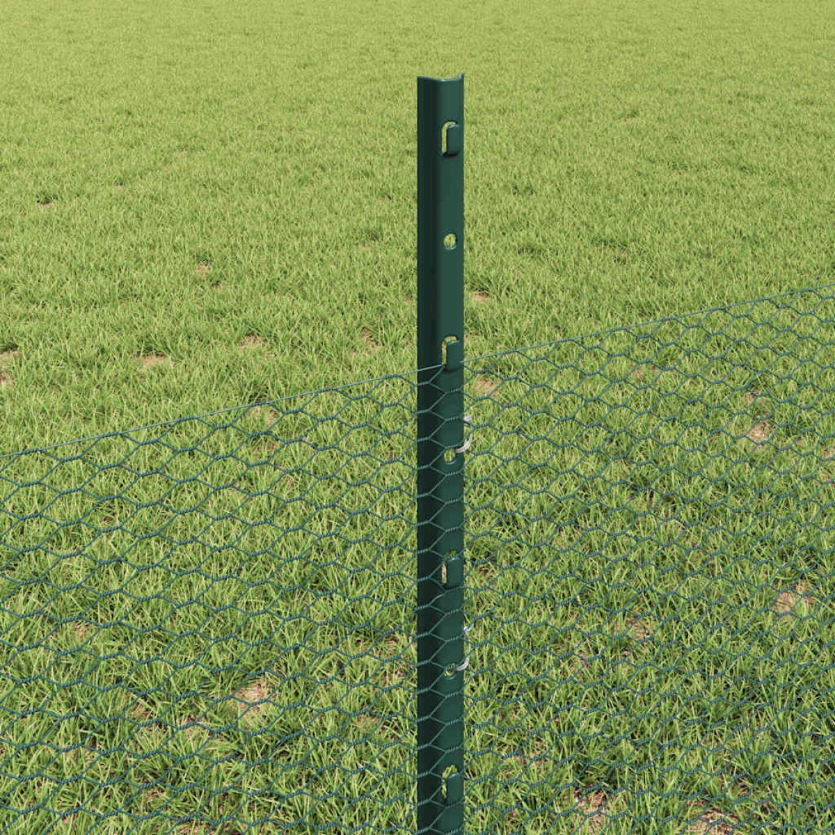 vidaXL Εξαγωνική Φράχτη με Στύλο 25 x 0,5 m PVC-Επικαλυμμένο Ατσάλι