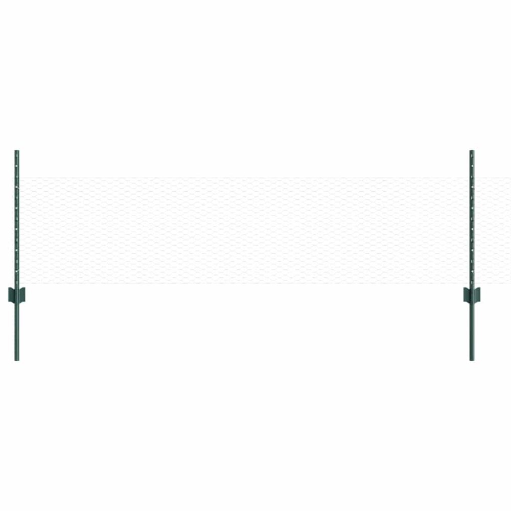 vidaXL Εξαγωνική Φράχτη με Στύλο 25 x 0,5 m PVC-Επικαλυμμένο Ατσάλι