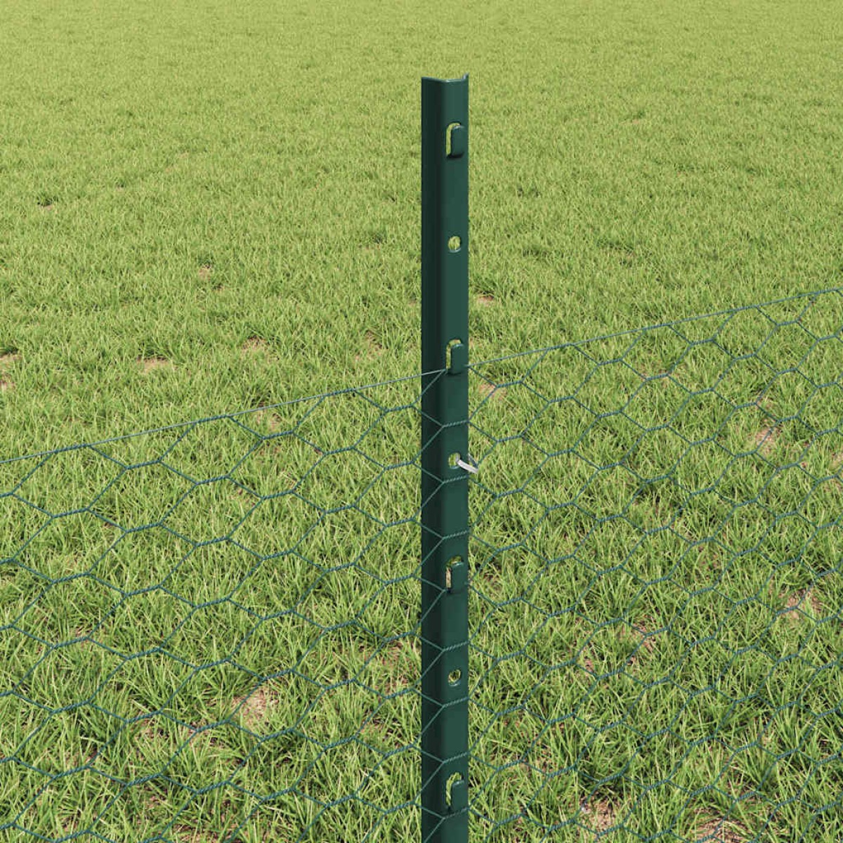 vidaXL Εξαγωνική Φράχτη με Στύλο 25 x 0,5 m PVC-Επικαλυμμένο Ατσάλι