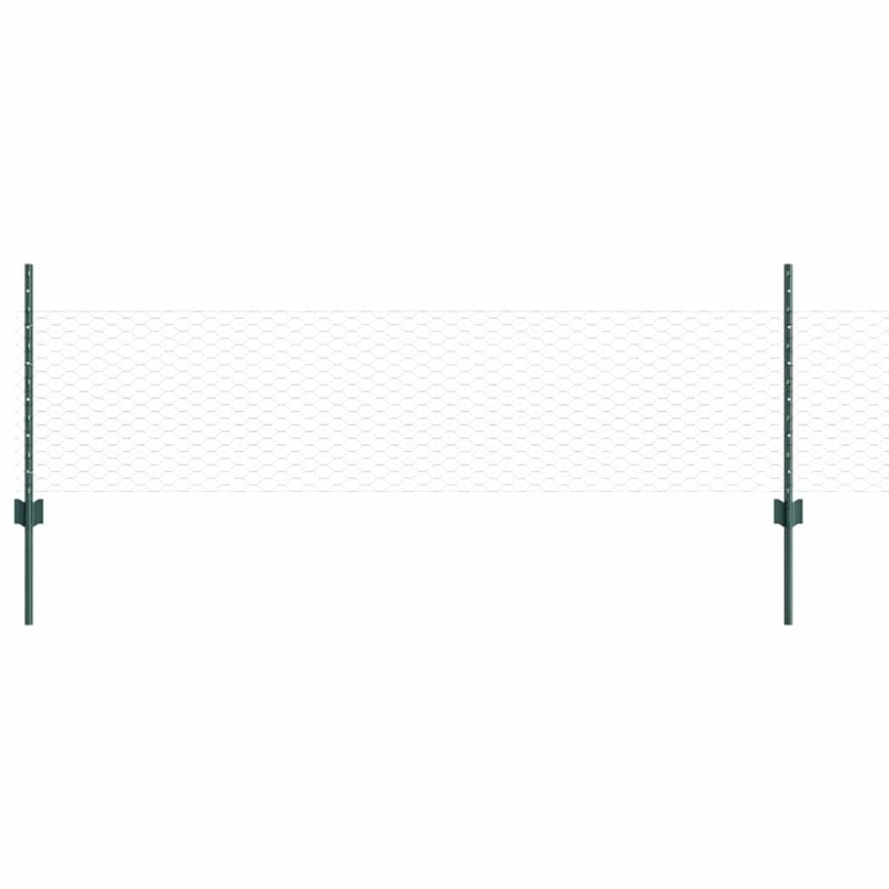 vidaXL Εξαγωνική Φράχτη με Στύλο 25 x 0,5 m PVC-Επικαλυμμένο Ατσάλι