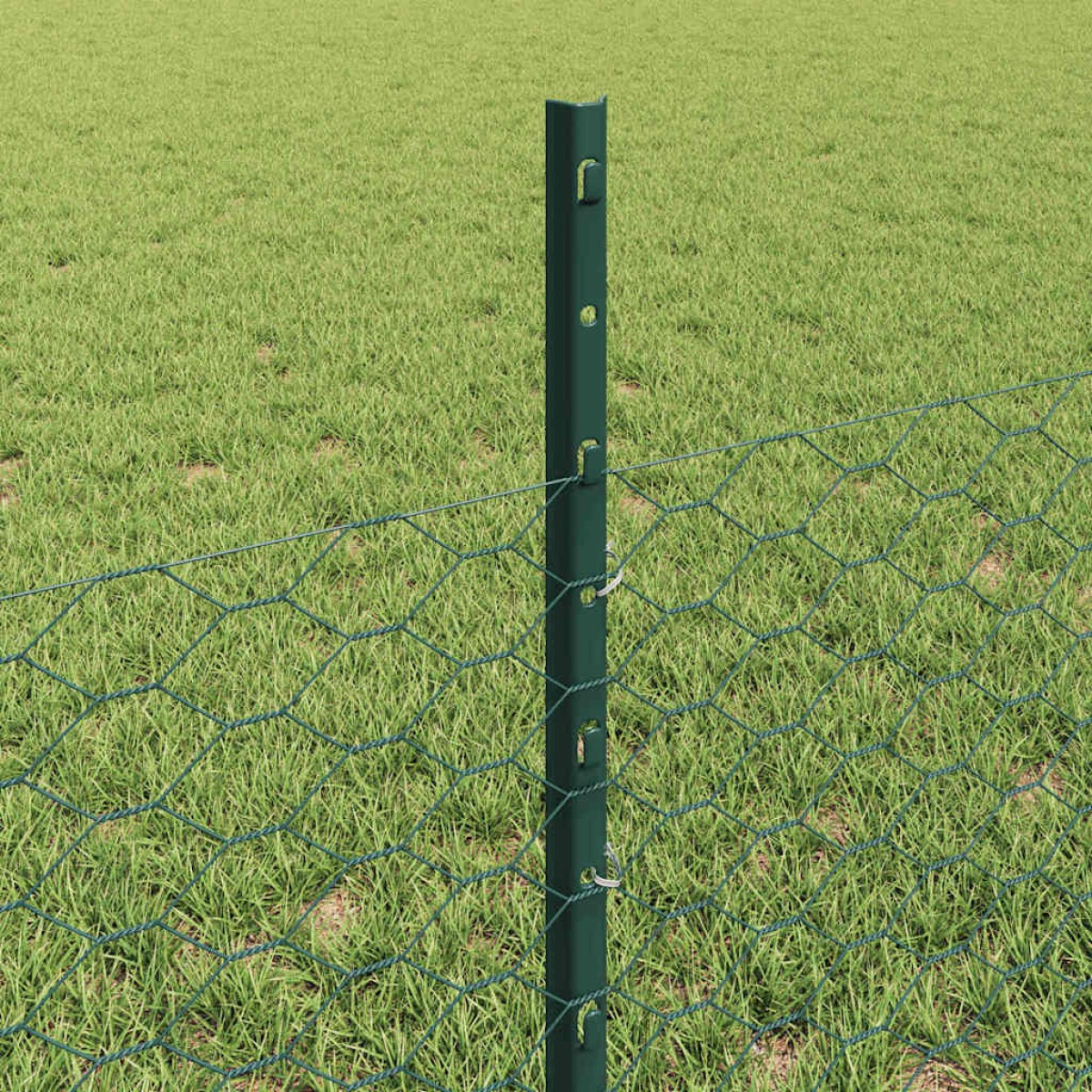 vidaXL Εξαγωνική Φράχτη με Στύλο 25 x 0,5 m PVC-Επικαλυμμένο Ατσάλι